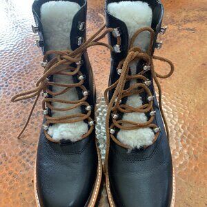 Marc Fisher LTD Sheepskin Leather Combat Moto Boots NEW Size 8